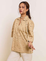 Load image into Gallery viewer, Dark Beige Cutwork Pullover