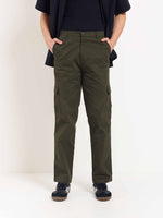 Load image into Gallery viewer, Olive Loose Fit Twill Cargo Trousers