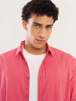 Load image into Gallery viewer, Red Striped Poplin Shirt