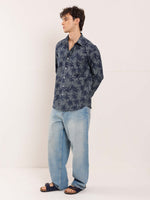 Load image into Gallery viewer, Palm Printed Chambray Shirt
