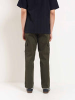 Load image into Gallery viewer, Olive Loose Fit Twill Cargo Trousers