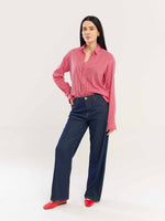 Load image into Gallery viewer, Red Striped Poplin Shirt