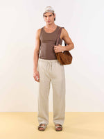 Load image into Gallery viewer, Natural Linen Pull-on Pants