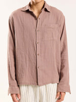 Load image into Gallery viewer, Taupe Gauze Holiday Shirt