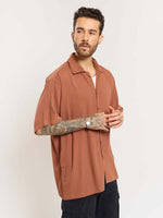 Load image into Gallery viewer, Brown Wrinkled Shirt