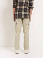 Load image into Gallery viewer, Greige Loose Fit Twill Cargo Trousers