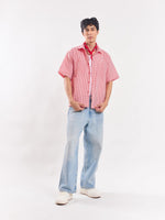 Load image into Gallery viewer, Red Checked Cropped Shirt