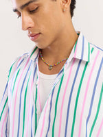 Load image into Gallery viewer, Multicolor Striped Poplin Shirt