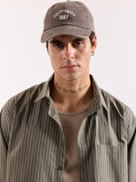 Load image into Gallery viewer, Olive Green Pinstriped Poplin Oversized Shirt