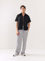 Load image into Gallery viewer, Black Twill Cropped Shirt