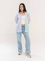 Load image into Gallery viewer, Multicolor Striped Poplin Shirt