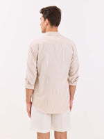 Load image into Gallery viewer, Relaxed Fit Beige Striped Shirt ( Pre-Order )