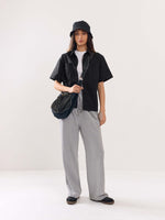 Load image into Gallery viewer, Black Twill Cropped Shirt