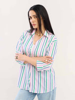 Load image into Gallery viewer, Multicolor Striped Poplin Shirt