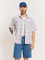 Load image into Gallery viewer, lavender striped boxy fit shirt