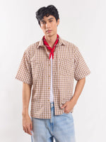 Load image into Gallery viewer, Brown Checked Cropped Shirt