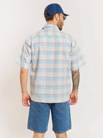 Load image into Gallery viewer, Blue Checked Cropped Shirt