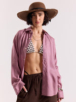Load image into Gallery viewer, Dusty Rose Linen-blend Shirt