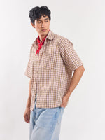 Load image into Gallery viewer, Brown Checked Cropped Shirt