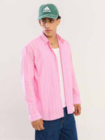 Load image into Gallery viewer, Pink & Green Striped Poplin Shirt