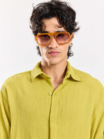 Load image into Gallery viewer, Lime Green Wrinkled Shirt