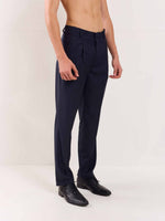 Load image into Gallery viewer, Blue Straight Fit Trousers