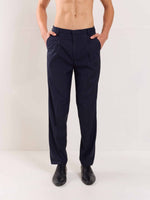 Load image into Gallery viewer, Blue Straight Fit Trousers