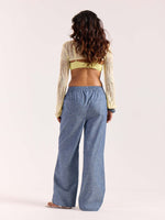 Load image into Gallery viewer, Chambray Blue Linen Pull-on Pants