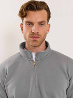 Load image into Gallery viewer, Grey Quarter-Zip Sweatshirt