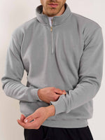 Load image into Gallery viewer, Grey Quarter-Zip Sweatshirt