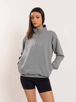 Load image into Gallery viewer, Grey Quarter-Zip Sweatshirt