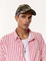 Load image into Gallery viewer, Flamingo Pink Striped Oversized Cropped Shirt