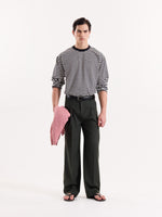 Load image into Gallery viewer, Green Pinstriped Baggy Fit Trousers