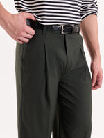 Load image into Gallery viewer, Green Pinstriped Baggy Fit Trousers