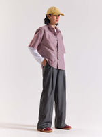 Load image into Gallery viewer, Grey Pinstriped Baggy Fit Trousers