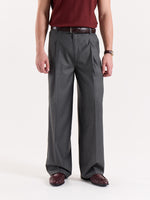 Load image into Gallery viewer, Grey Pinstriped Baggy Fit Trousers