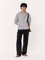 Load image into Gallery viewer, Grey Textured Cropped Shirt
