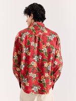 Load image into Gallery viewer, Hibiscus Hawaiian Red Printed Shirt