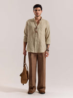 Load image into Gallery viewer, Beige Irish Linen Shirt