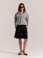 Load image into Gallery viewer, Grey Striped Linen-blend Shirt