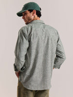 Load image into Gallery viewer, Green Striped Linen-blend Shirt ( Pre-Order )