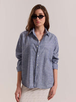 Load image into Gallery viewer, Blue Striped Linen-blend Shirt