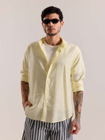 Load image into Gallery viewer, Light Yellow Linen-blend Shirt