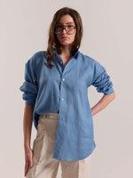 Load image into Gallery viewer, Dusty Blue Linen-blend Shirt (Pre-Order)