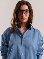 Load image into Gallery viewer, Dusty Blue Linen-blend Shirt (Pre-Order)