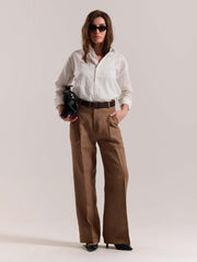 Off White Linen-blend Shirt