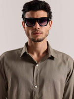 Load image into Gallery viewer, Khaki Green Linen-blend Shirt