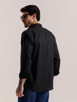 Load image into Gallery viewer, Black Linen-blend Shirt