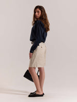 Load image into Gallery viewer, Navy Blue Linen-blend Shirt (Pre-Order)