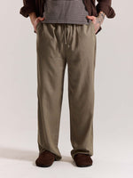 Load image into Gallery viewer, Khaki Green Linen Pull-on Pants